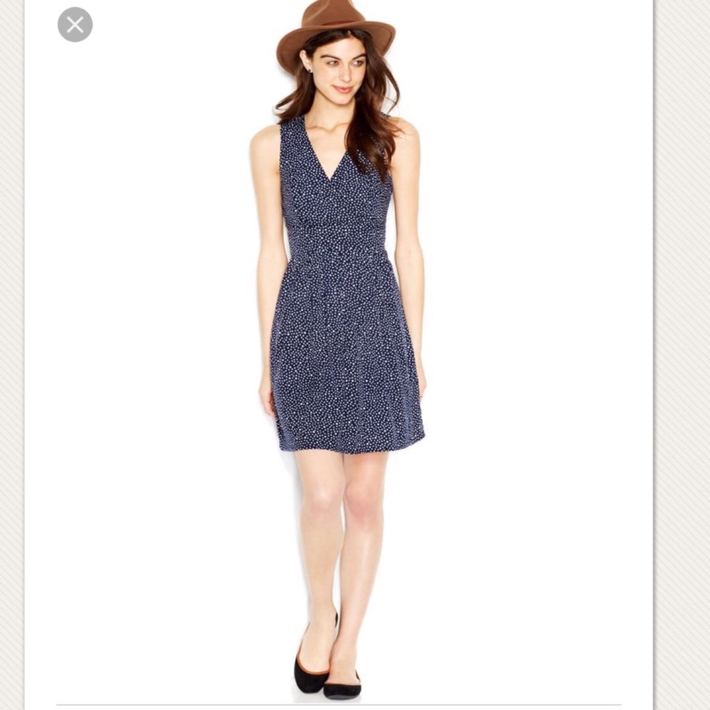 Maison Jules Sleeveless V-neck Dot-Print Dress